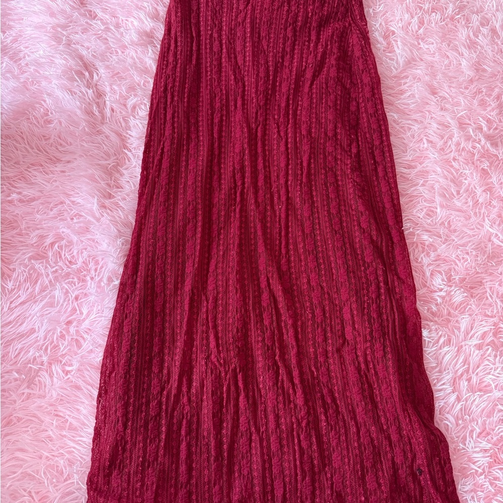 Elegant Red Maxi Skirt